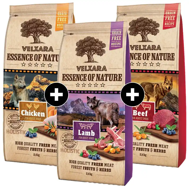 Bezpečná Platba MOJE COMBO Velxara Essence of Nature GF Adult (3 x 11,4 kg)