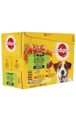 Cenový Hit Pedigree kapsa masový výběr, zelenina ve šťávě 12x100g