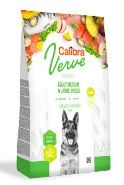 Výhodná Nabídka Calibra Dog Verve GF Adult M&L Salmon&Herring 2kg