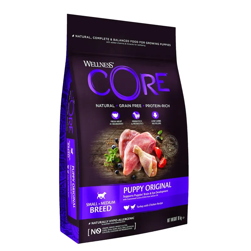 Časově Omezené Wellness Core Dog Original Puppy Small&Medium krůta a kuře 10kg