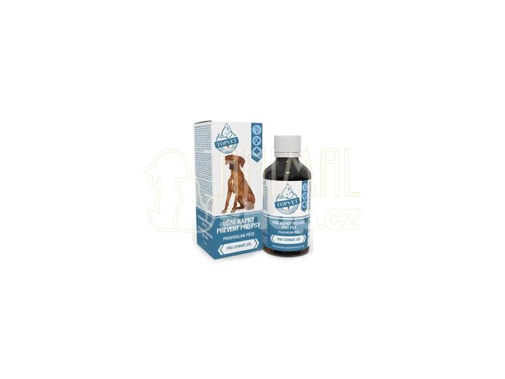 Sleva Ušní kapky Prevent pro psy TOPVET 50ml