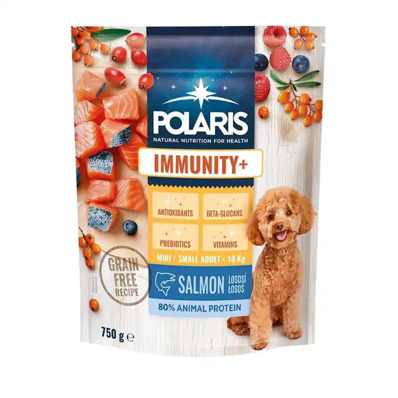 Nízká Cena Polaris Immunity Dog Adult small & mini Losos GF 750 g