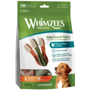 Víkendová Akce WHIMZEES Zubní kartáček dentální pamlsek pro psy L (18-27 kg) 6 ks
