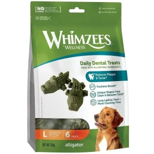 Omezená Nabídka WHIMZEES Aligátor dentální pamlsek pro psy L (18-27 kg) 6 ks