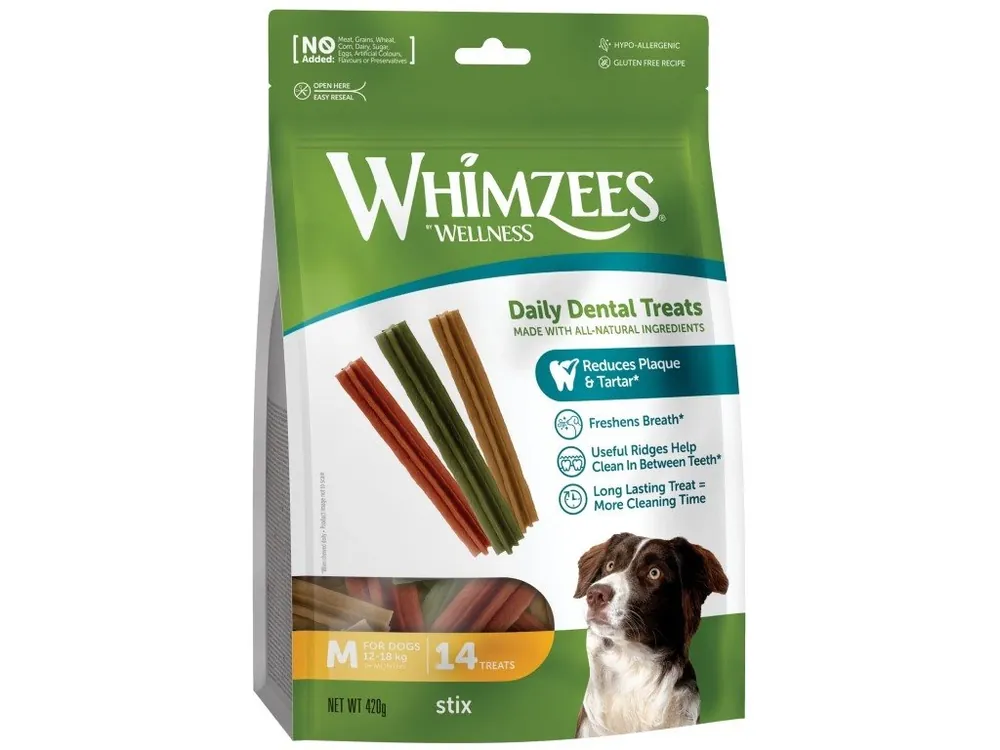 Sezónní Sleva WHIMZEES Stix dentální pamlsek pro psy M (12-18 kg) 14 ks