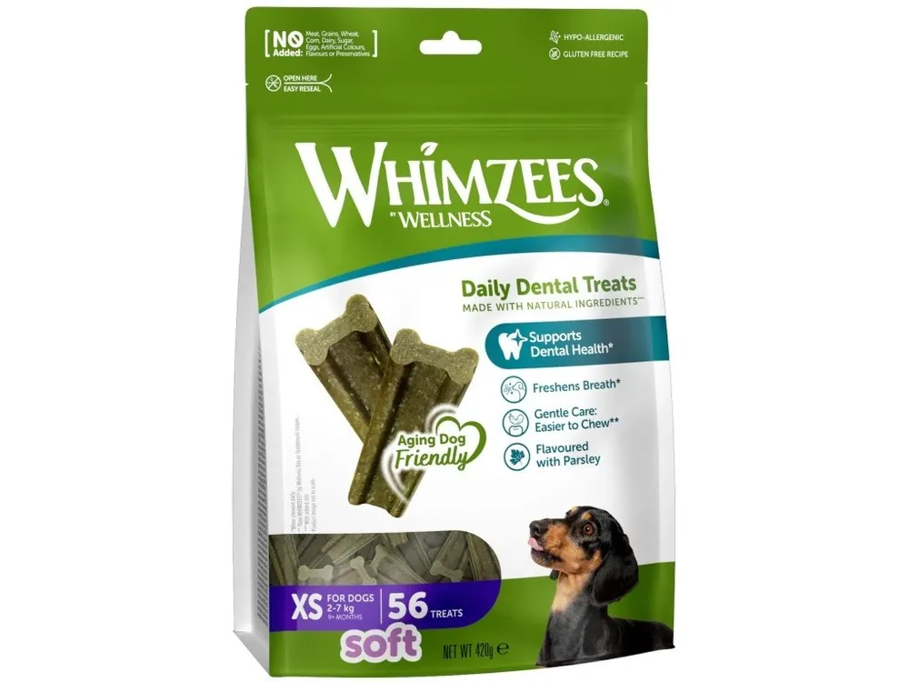 Cenová Bomba WHIMZEES Soft dentální pamlsek pro psy XS (2-7 kg) 56 ks