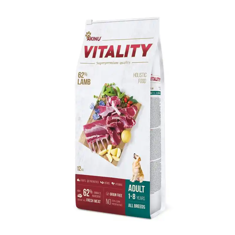 Akinu VITALITY Jehněčí granule pes hypoalergenní 12kg Speciální Cena