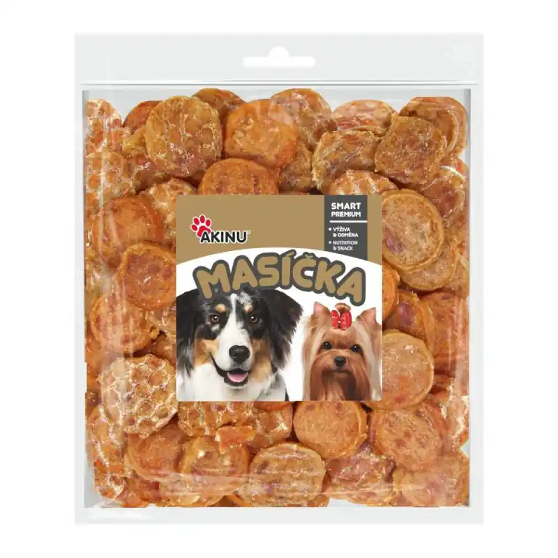 Akinu MASÍČKA Kuřecí chipsy pamlsek pro psy 300g Nízká Cena