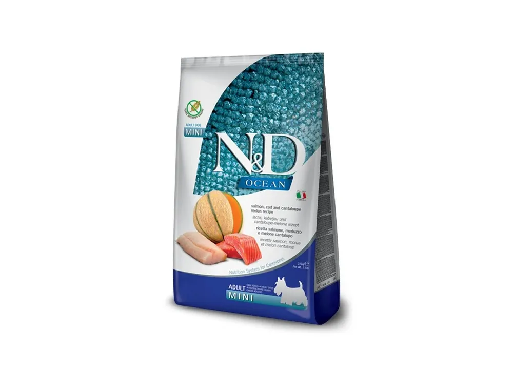 Značkový N&D Ocean Dog Adult Mini Salmon Cod Cantaloupe 2,5 kg