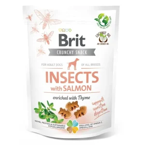 Autentický Brit Care Crunchy Snack hmyz s lososem - pamlsky pro psy 200 g