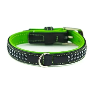 Akce Nobby Pacific Deluxe obojek se Swarovski krystaly M 47cm zelená