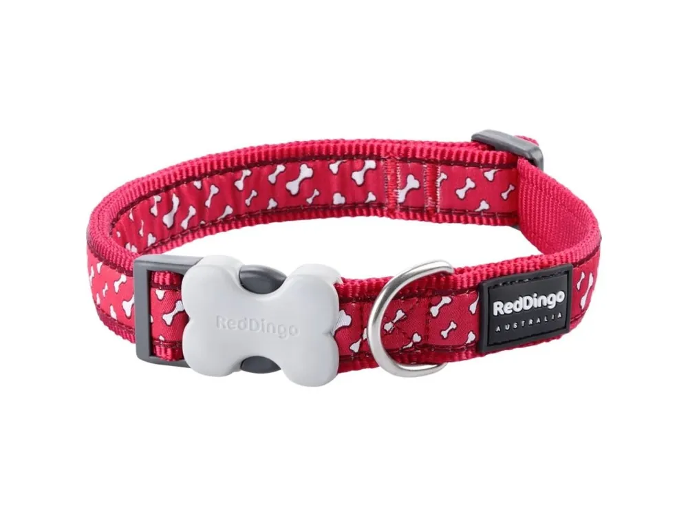 Red Dingo obojek – Flying Bones Red – 15 mm x 24-36 cm Poslední Šance