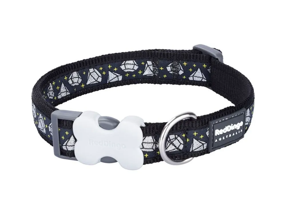Autentický Red Dingo obojek – Diamond Black – 15 mm x 24-36 cm