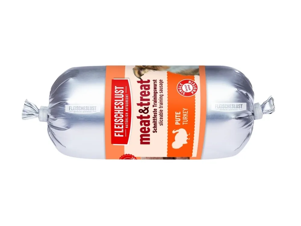 Originální Salám pro psy MEAT & TREAT TURKEY SINGLEPROTEIN, 200 g