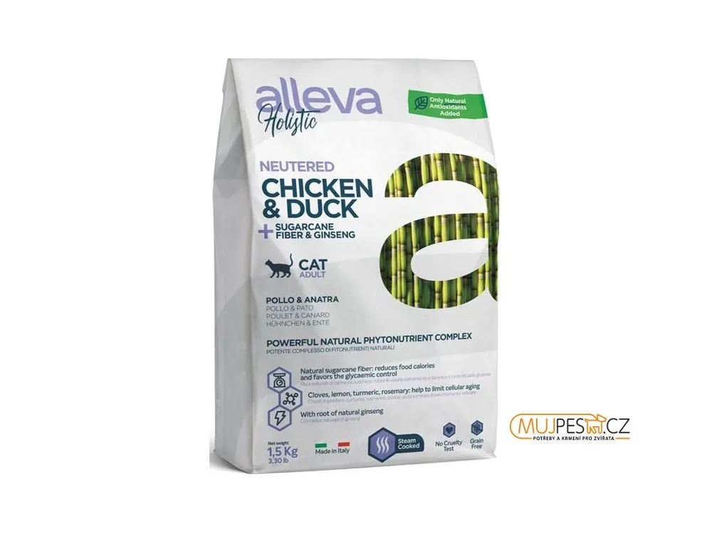Levný ALLEVA HOLISTIC Cat Dry Adult Neutered 1,5kg