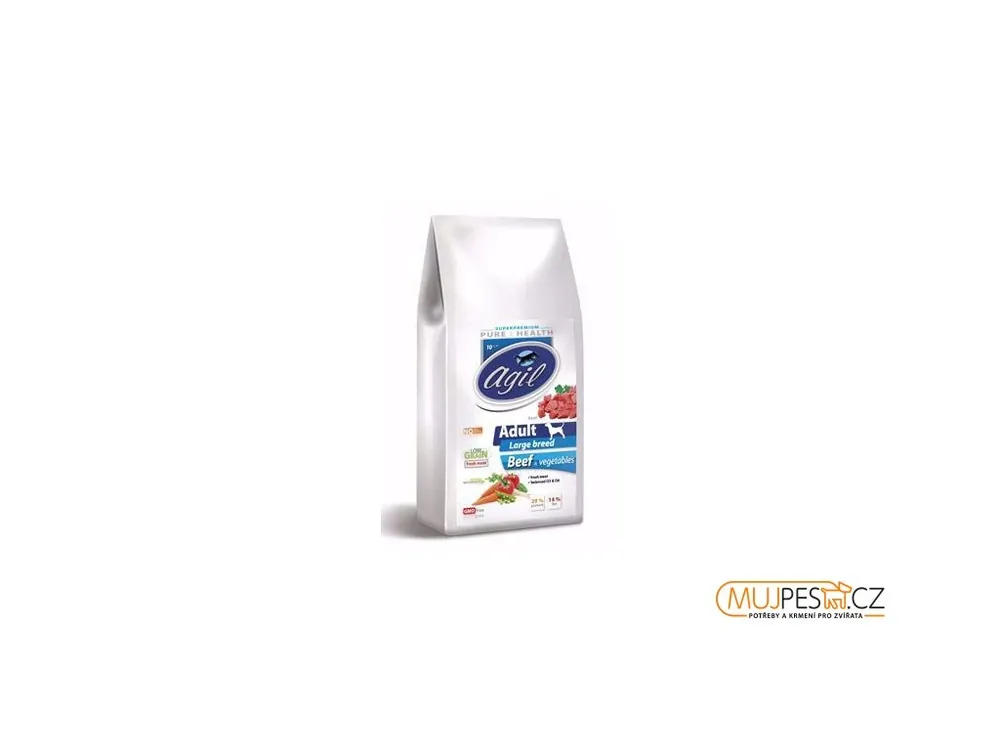 Levný Agil Adult Large&Giant, Low Grain Beef,Lamb 10kg