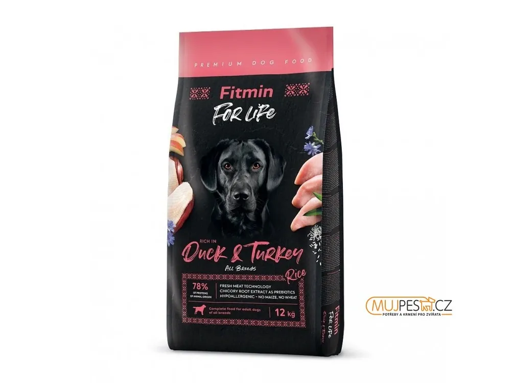 Fitmin Dog For Life Duck & Turkey 12kg Odeslání Ihned