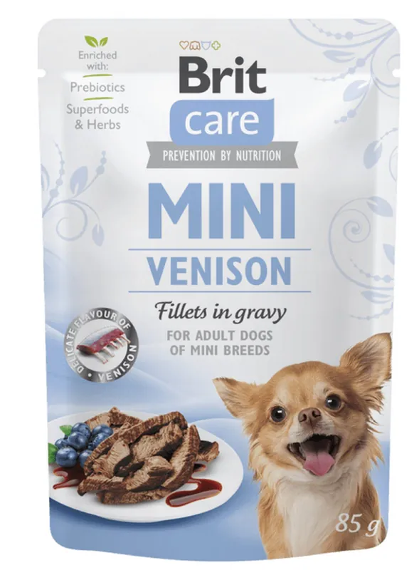 Brit Care Dog kapsička Mini Venison fillets in gravy 85 g Kapsička pro psy Víkendová Akce