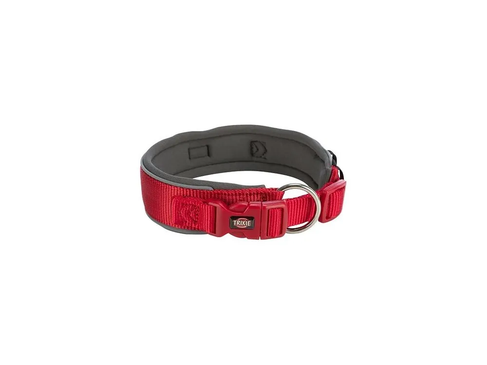 Must-Have PREMIUM obojek extra široký, červená/grafit M-L 40-48 cm/40 mm