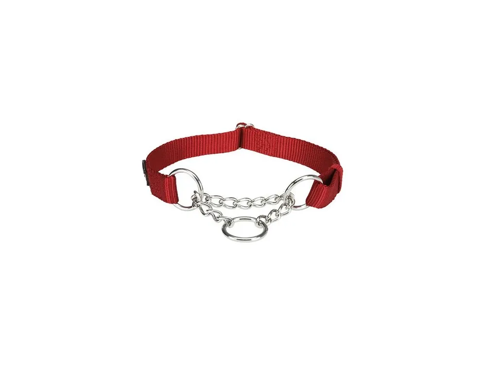 Aktuální Nylonový polostahovací obojek PREMIUM - červená 45-70cm 25mm