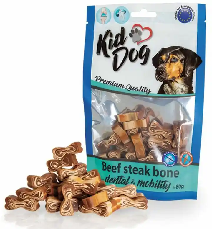 KIDDOG hovězí kostičky na zuby a klouby 80 g Značkový